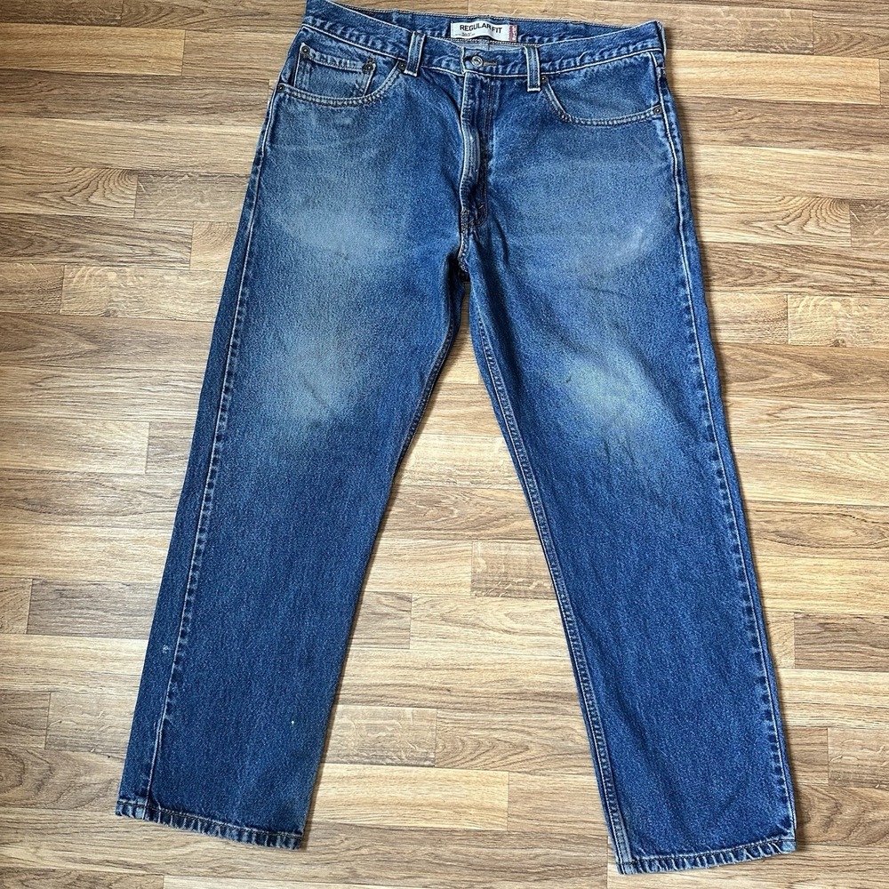 Y2K Levis Mens 505 Regular Fit Jeans Size 38x30 Denim Casual Fade Workwear